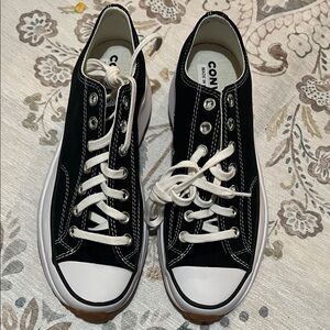 Converse Low Top Canvas Sneakers in Black & White